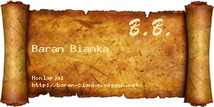 Baran Bianka névjegykártya